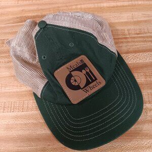 Meals on Wheels Hat Cap Mesh Green Cream Strap Back Cotton Polyester Sports Man